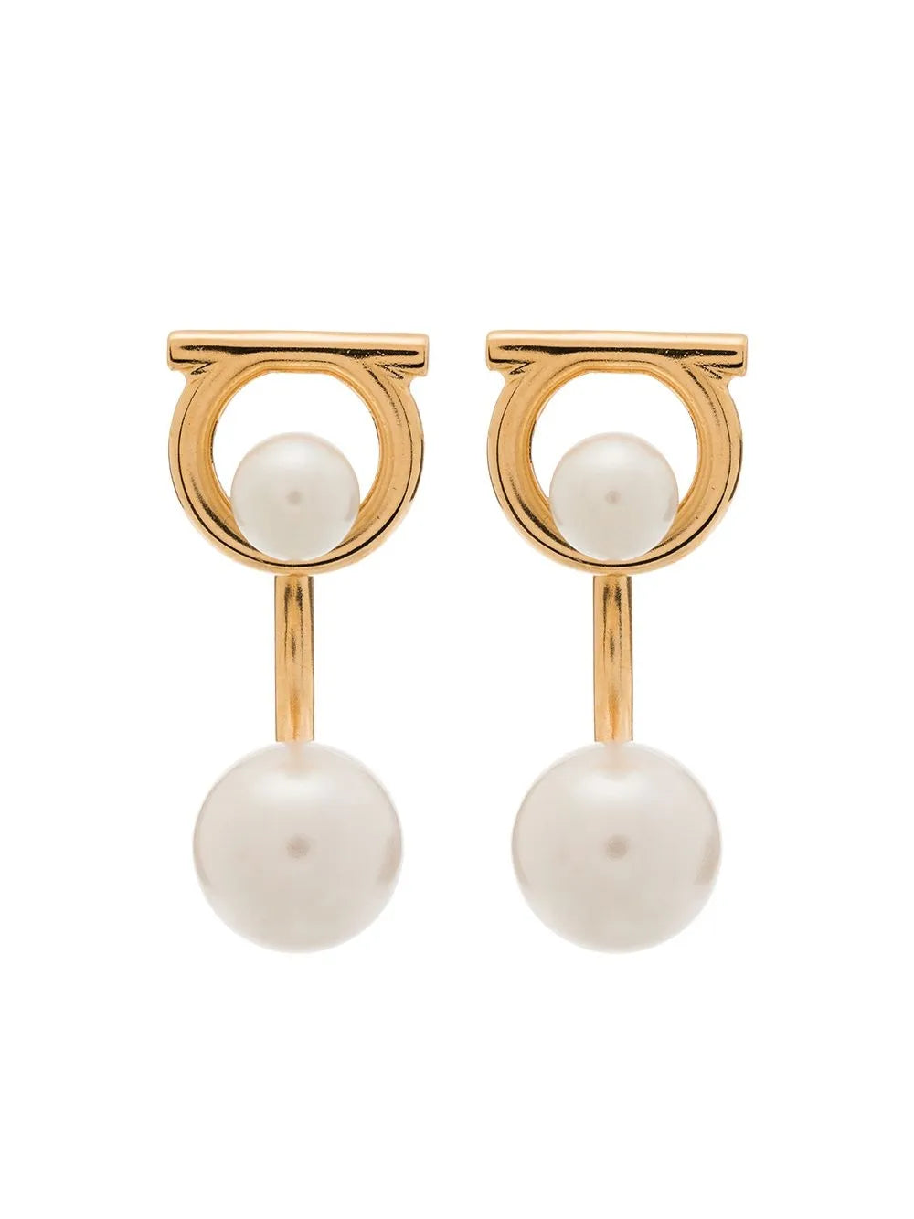 Ferragamo Gancini glass pearl earrings