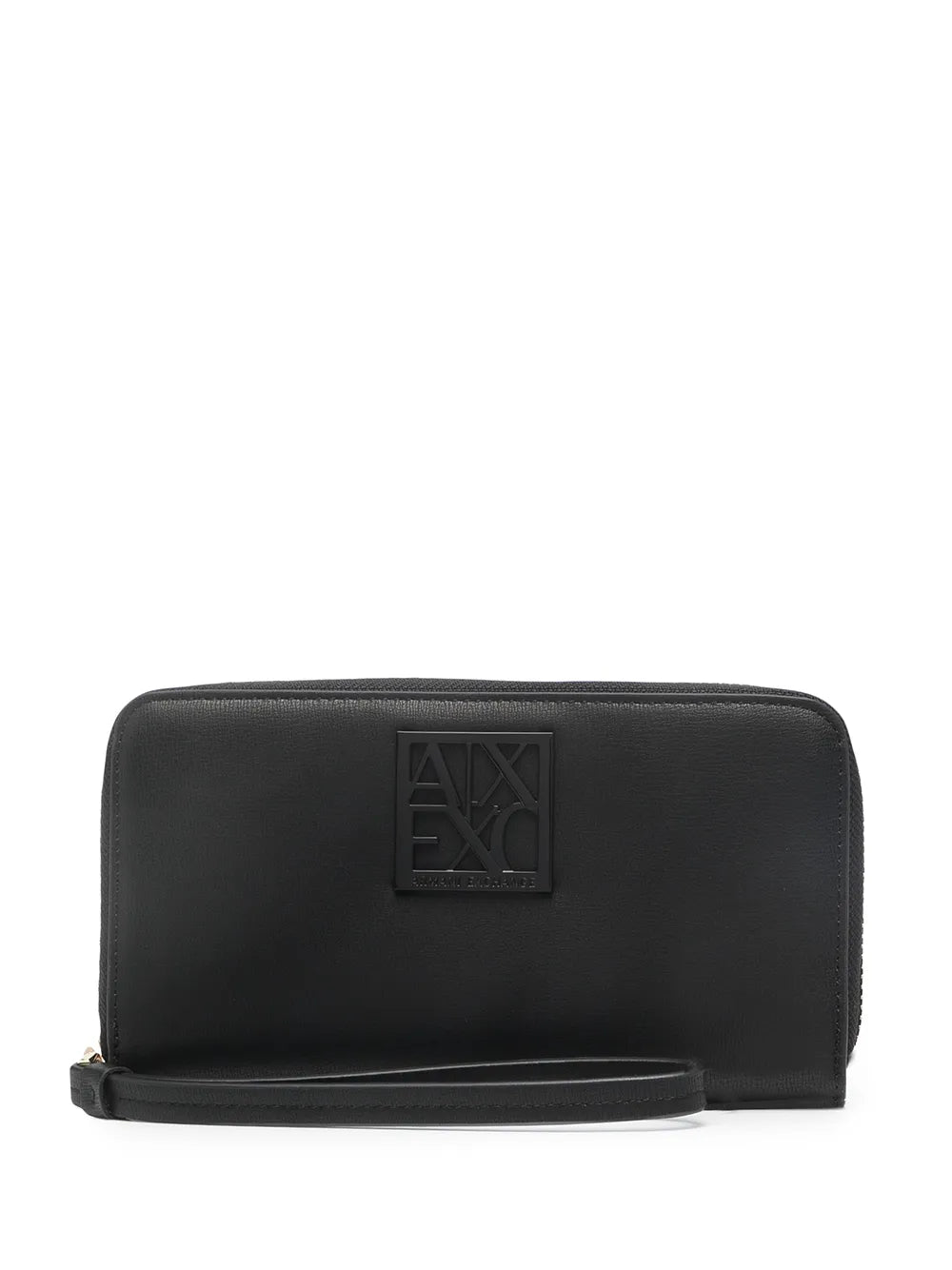 Armani Exchange logo plaque zip up purse