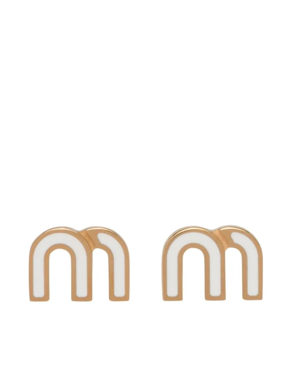 Miu Miu logo plaque stud earrings