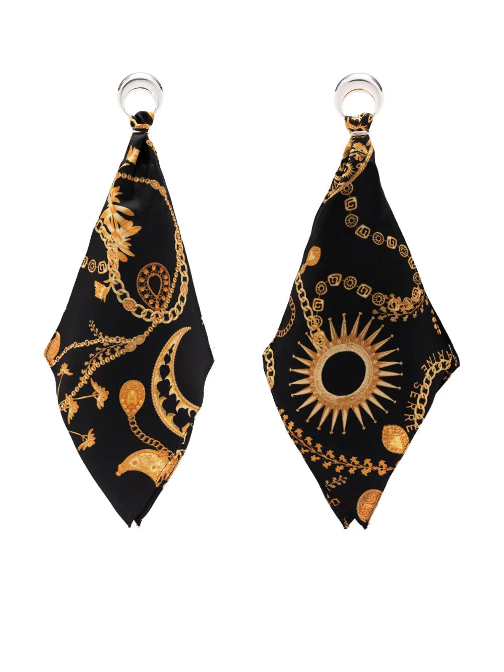Marine Serre Regenerated silk scarf earrings
