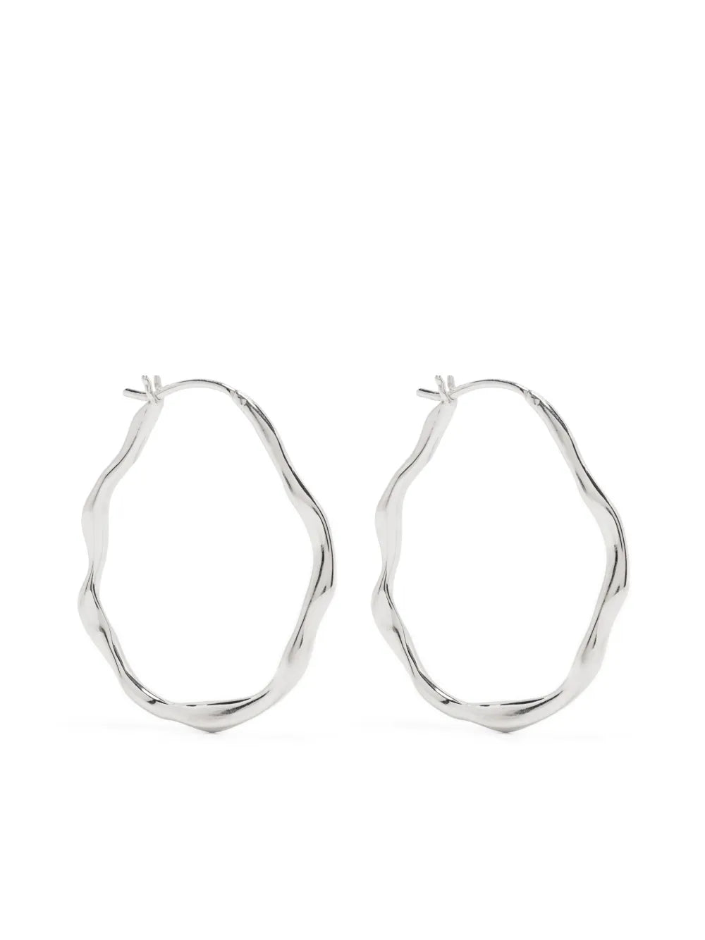 DOWER AND HALL Waterfall oval hoop earrings
