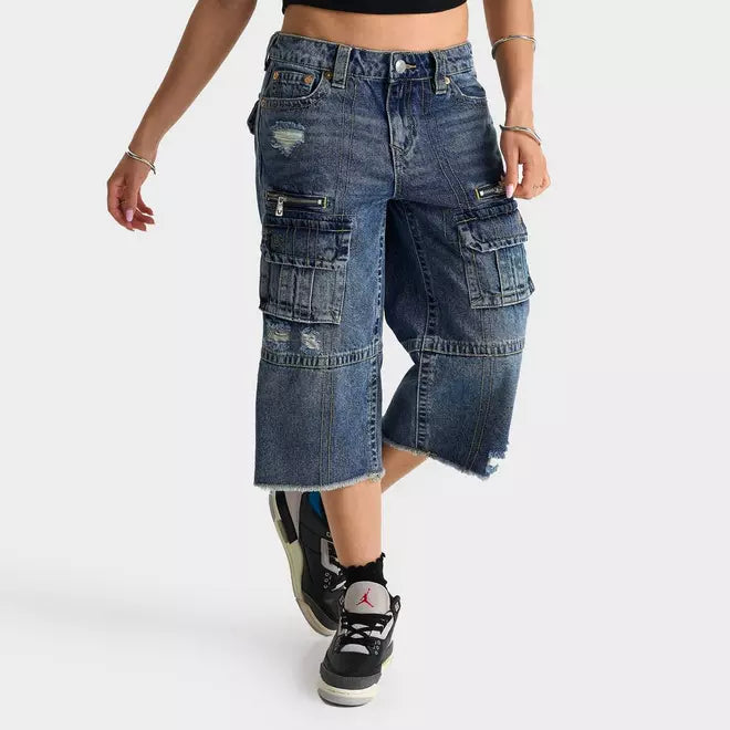 Women's True Religion Bobbi Baggy Denim Capri Pants