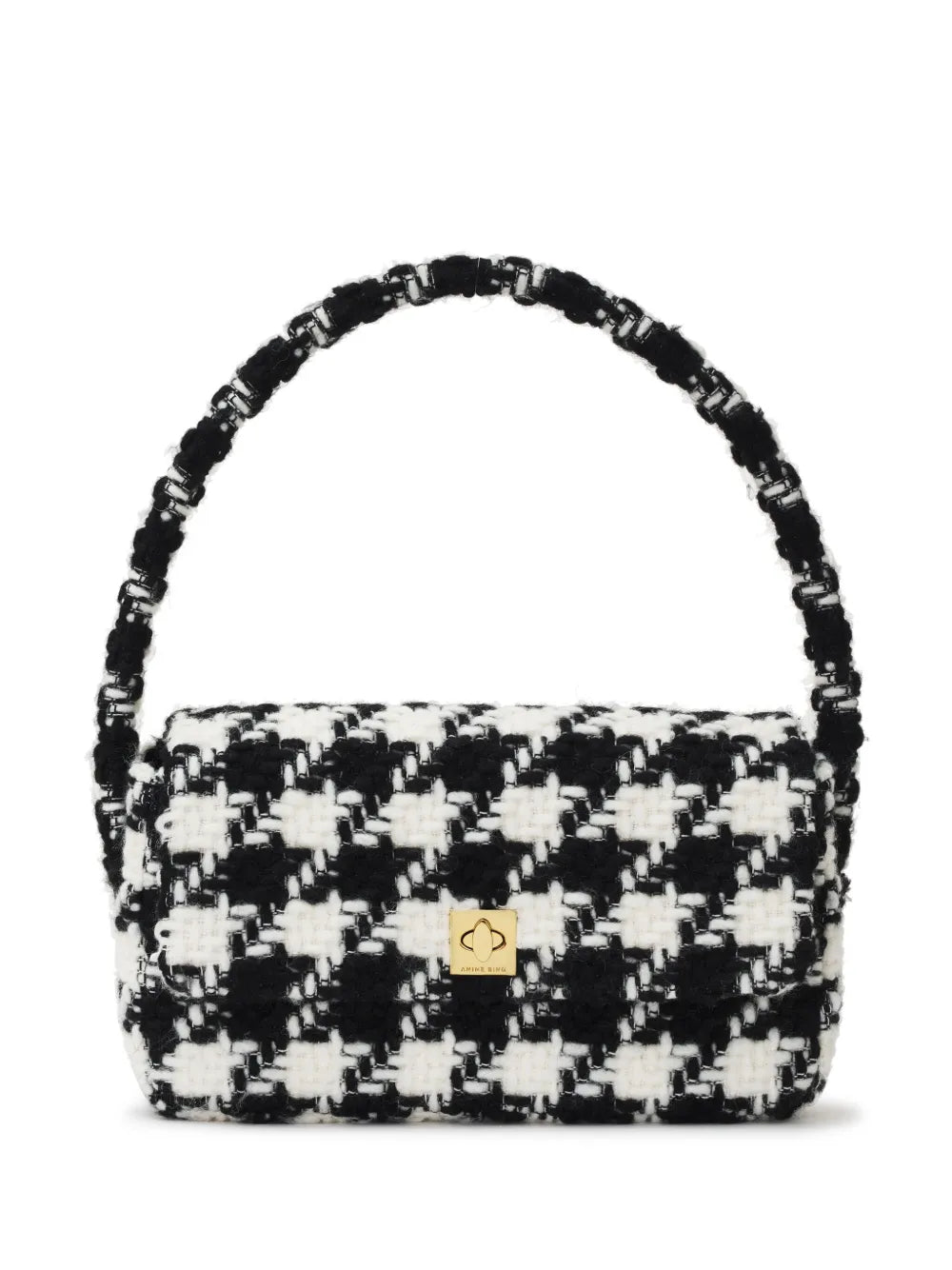 ANINE BING Nico houndstooth pattern shoulder bag
