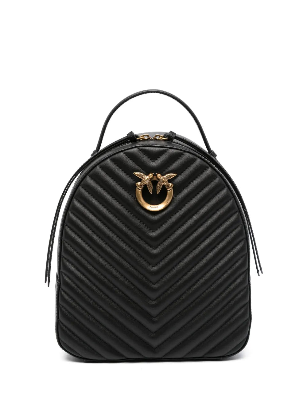 PINKO Love chevron leather backpack
