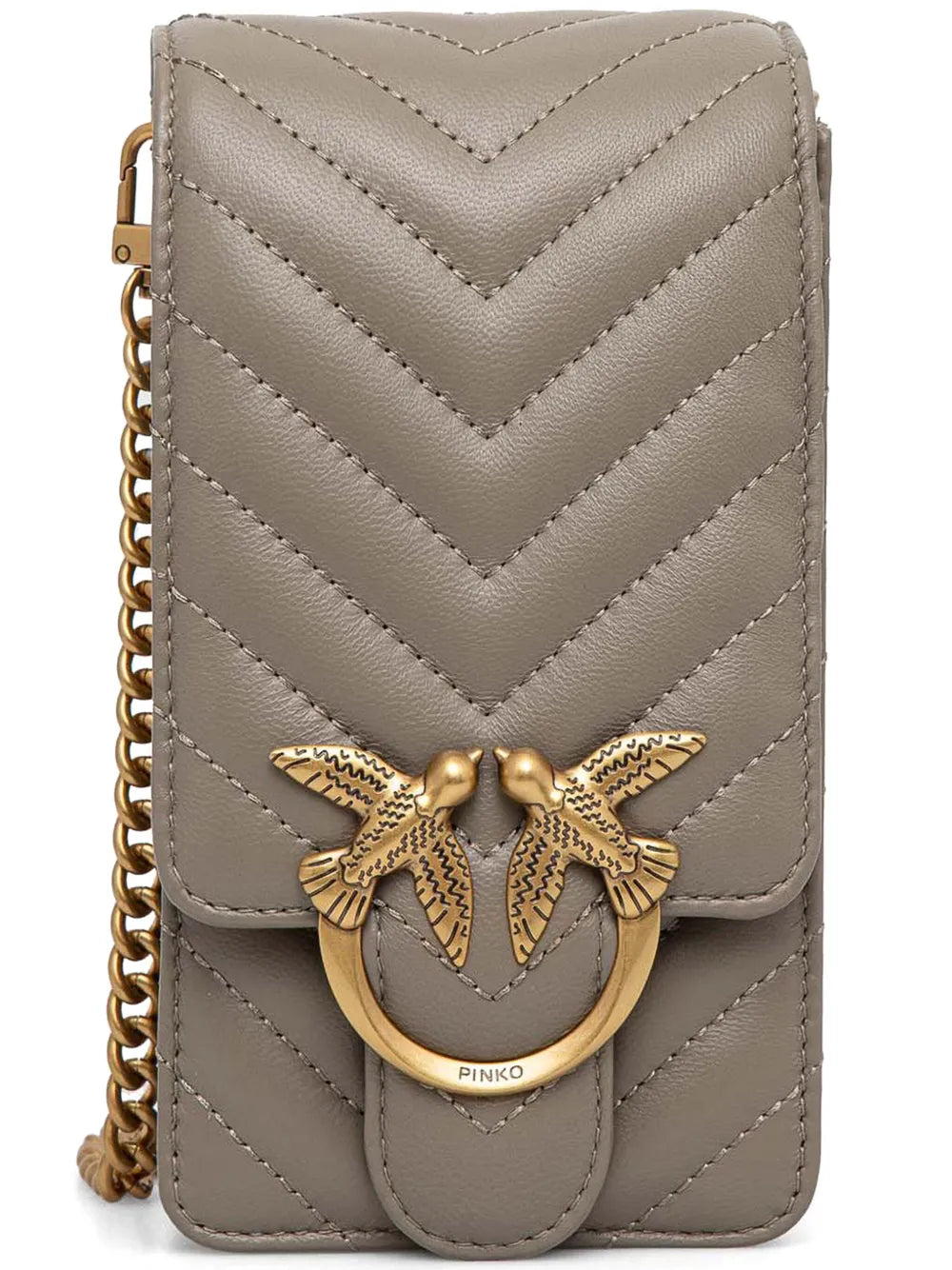 PINKO chevron quilting leather phone case