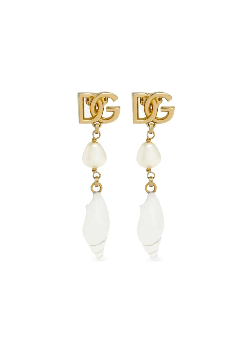 Dolce & Gabbana DG shell drop earrings