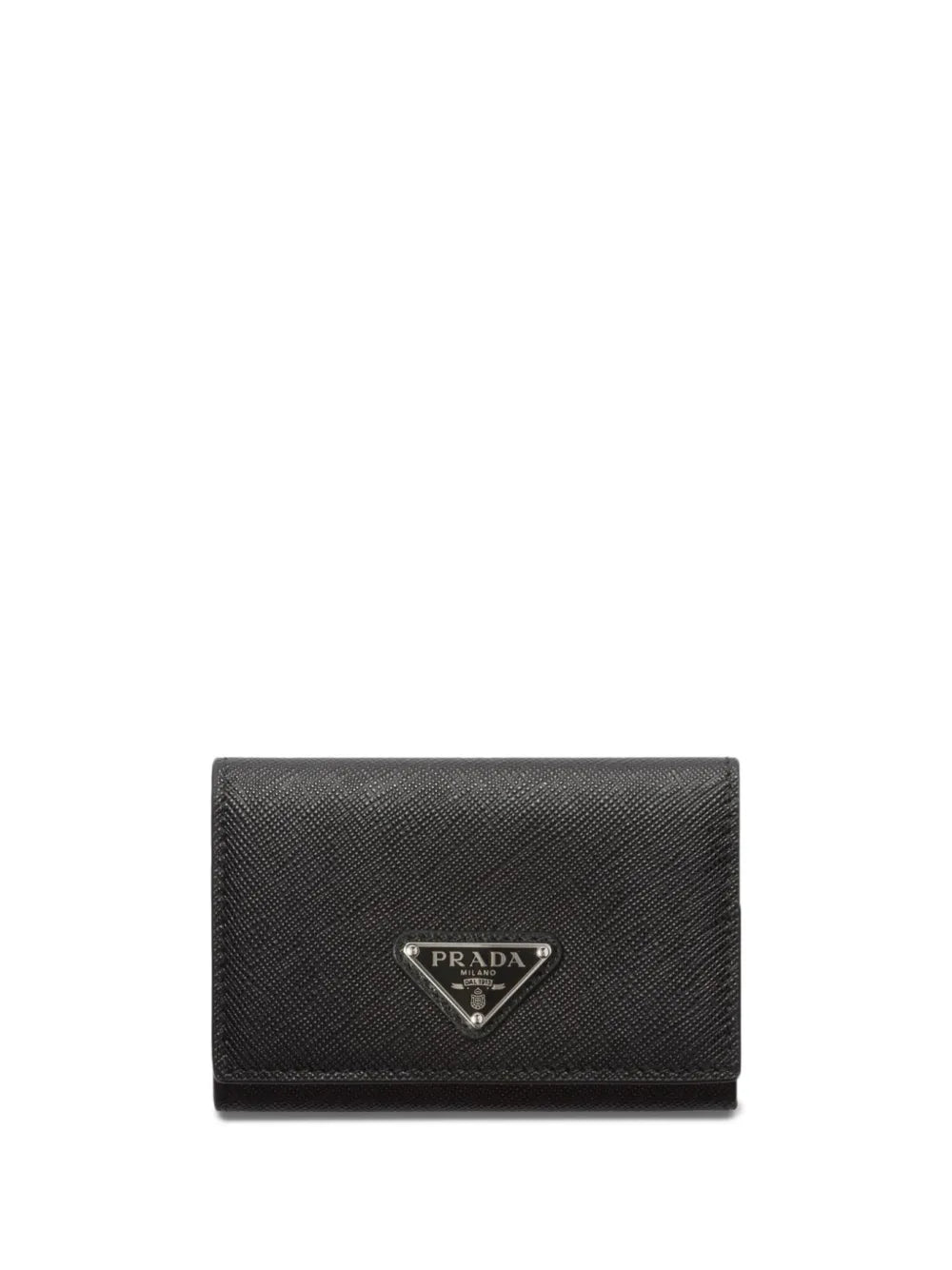 Prada triangle logo leather cardholder