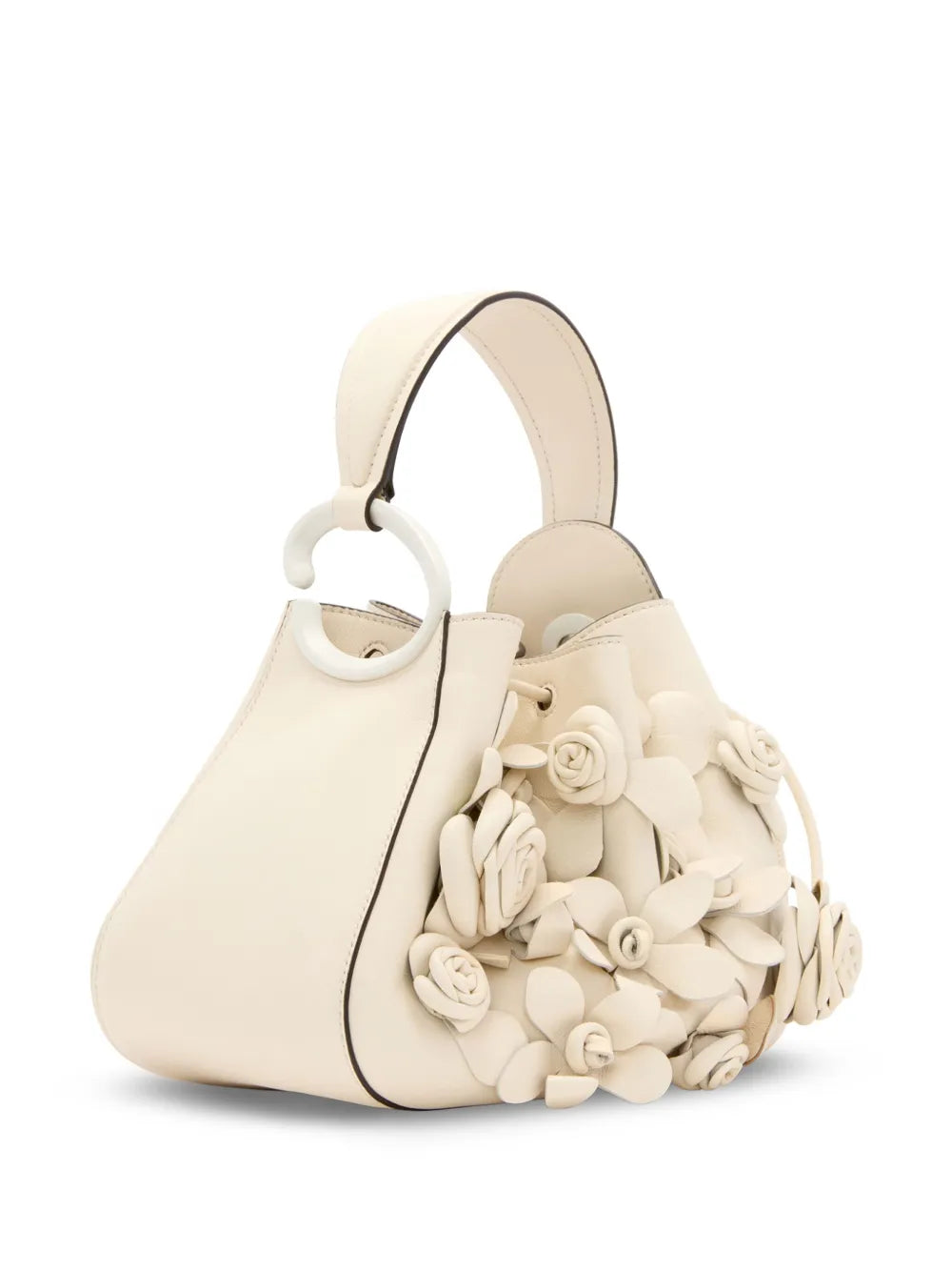 Oscar de la Renta O Handle floral appliqué bag