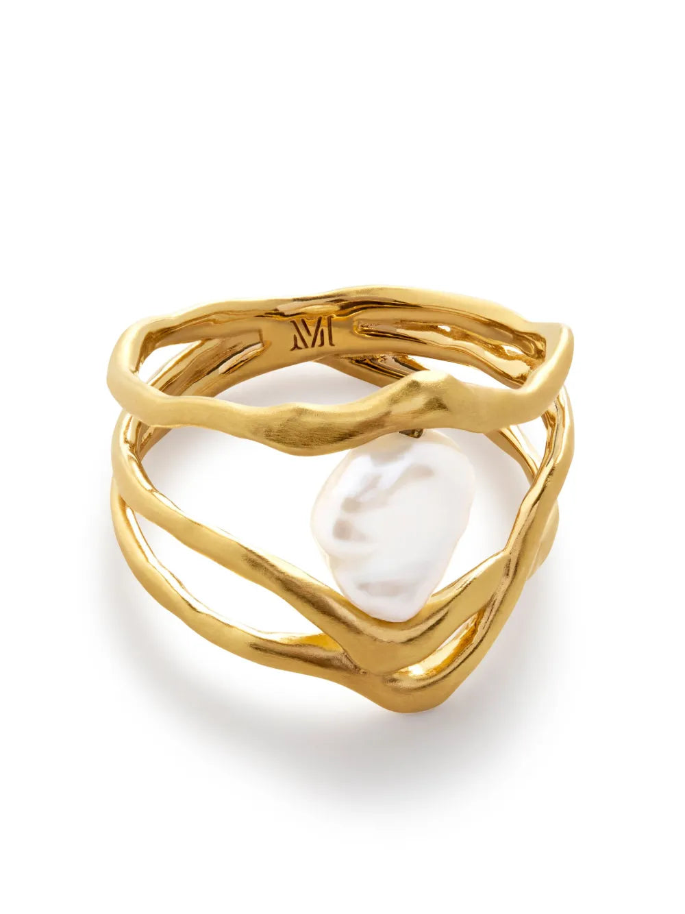 Monica Vinader x Amy Powney keshi pearl ring