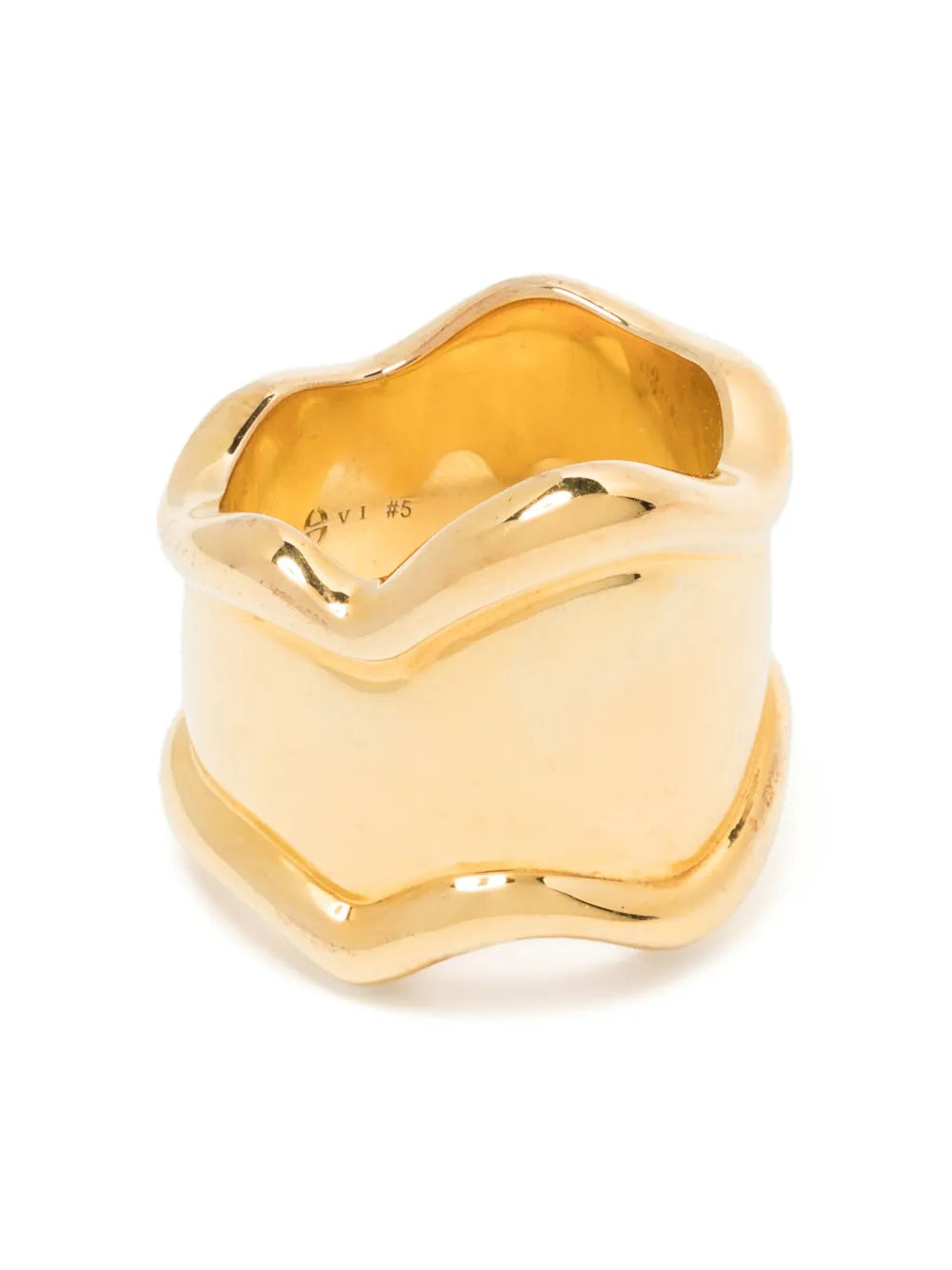 Eshvi wave brass ring