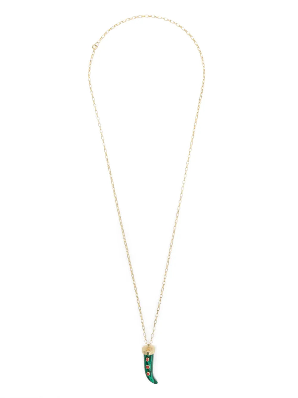 Eshvi malachite fang necklace