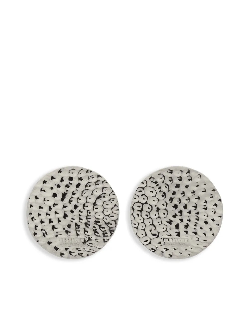 Jil Sander logo engraved earrings