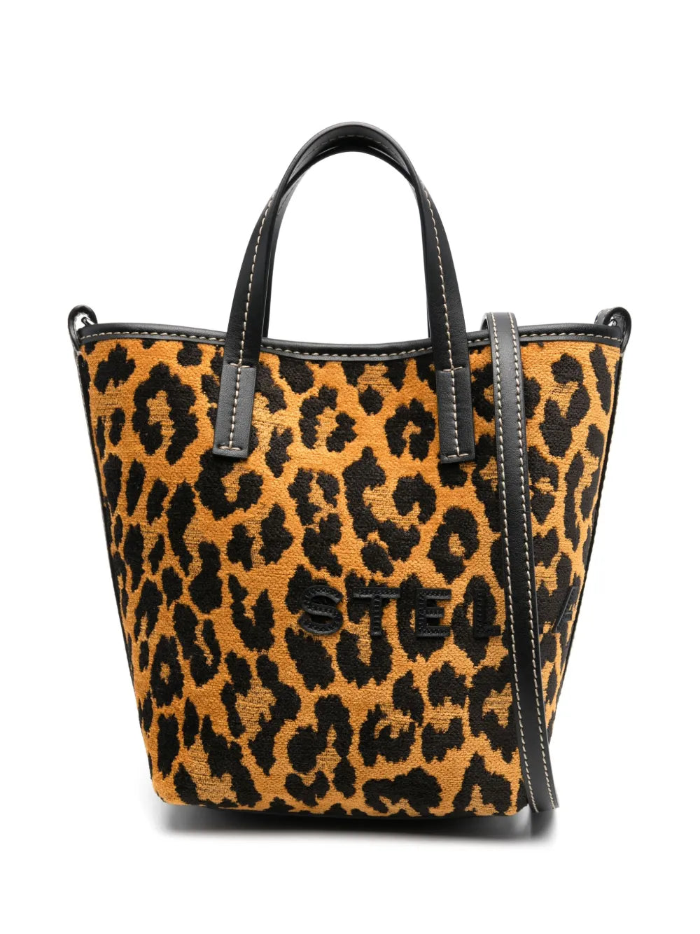Stella McCartney leopard jacquard bucket bag