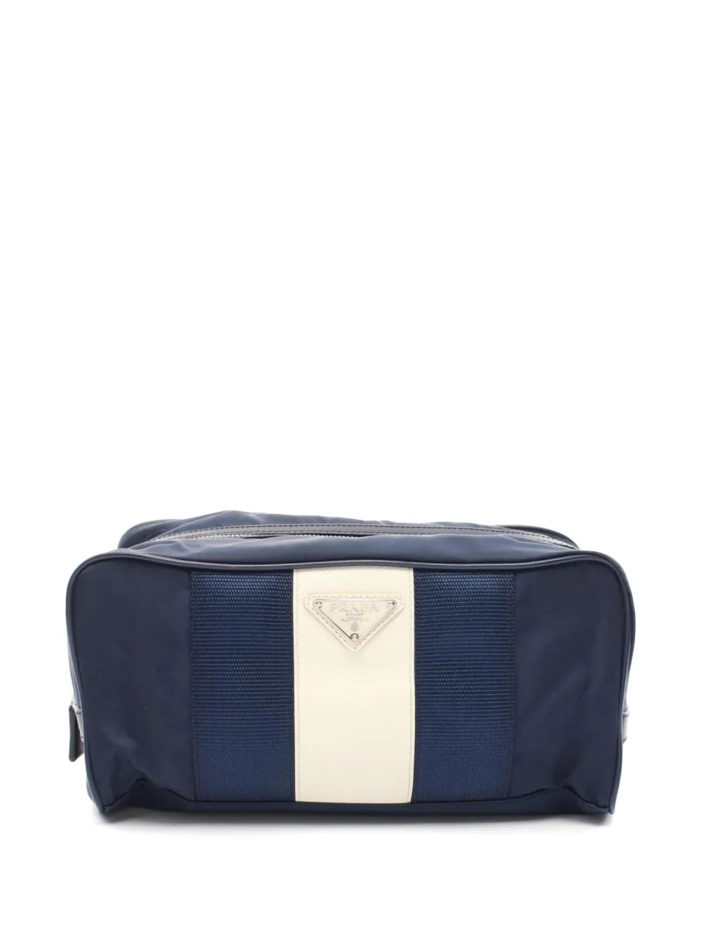 Prada 2000s Enamel triangle logo clutch bag