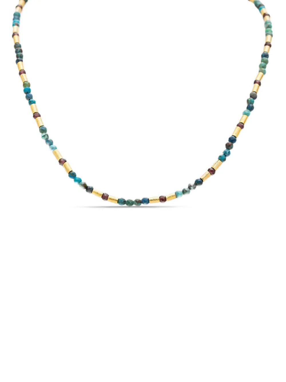 Tityaravy 18K gold plated silver turquoise Garnet necklace