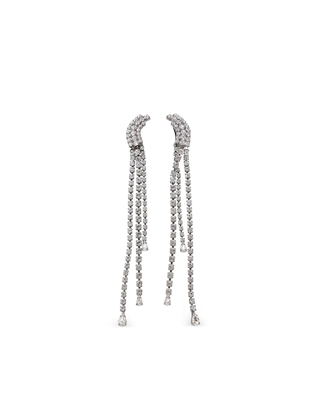 Helene Zubeldia crystal embellished clip on drop earrings