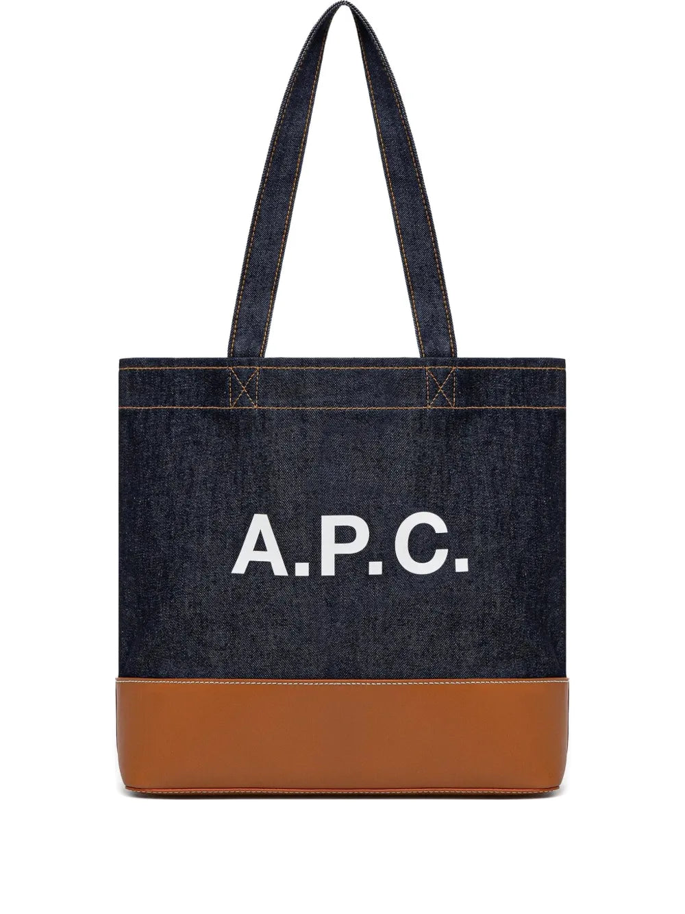 A.P.C. Axel leather base denim tote bag