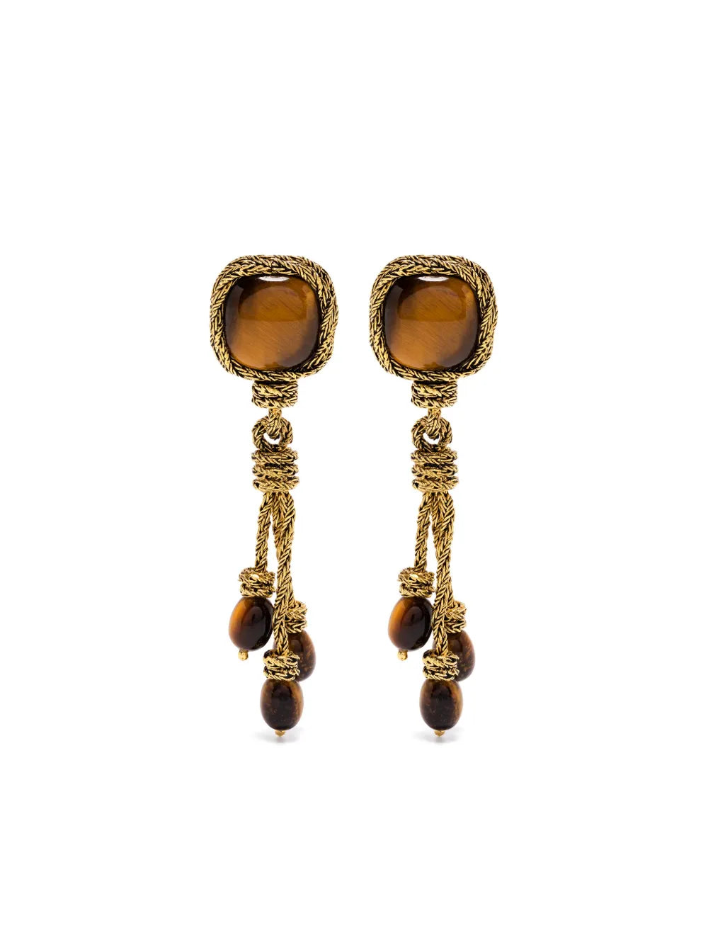 Aurelie Bidermann Miki Tiger Eye clip on earrings