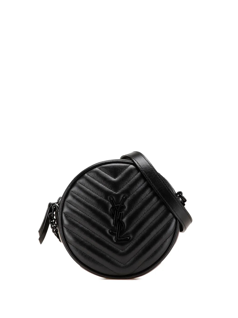 Saint Laurent 2019 Chevron Calfskin Round Vinyle Camera Bag crossbody bag