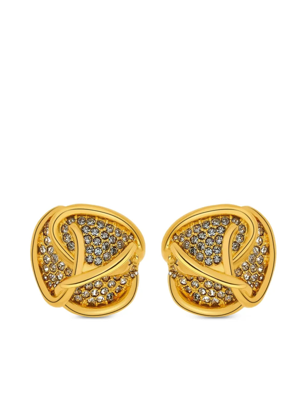 Oscar de la Renta crystal embellished knot earrings