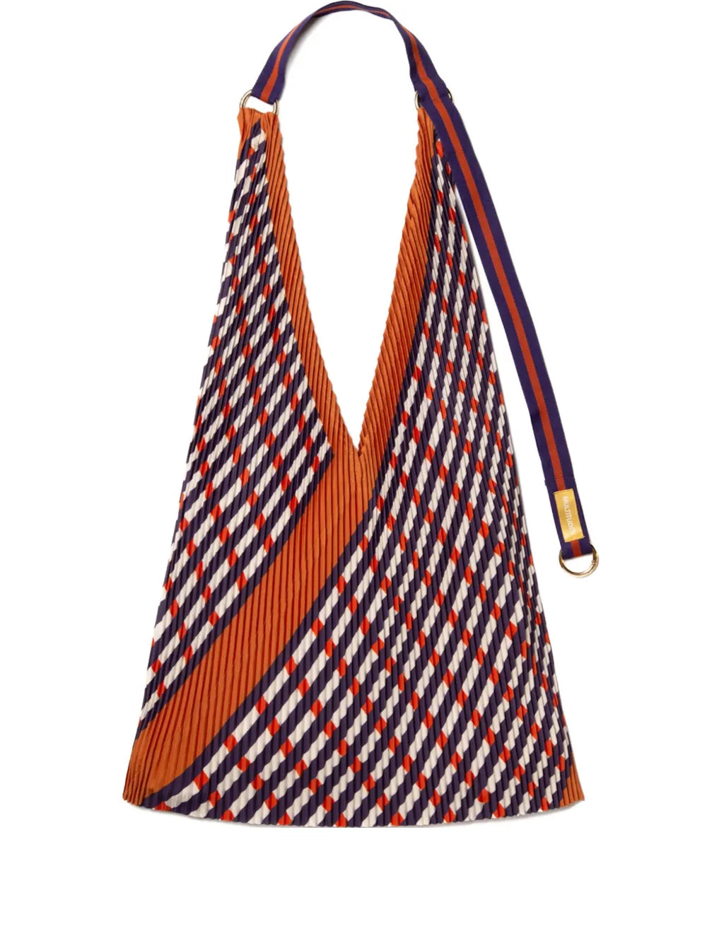 MULTITUDES BAGS pleated striped pattern tote bag