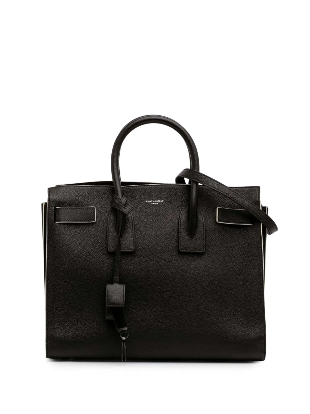 Saint Laurent 2016 Small Grained Calfskin Topstitch Sac De Jour satchel