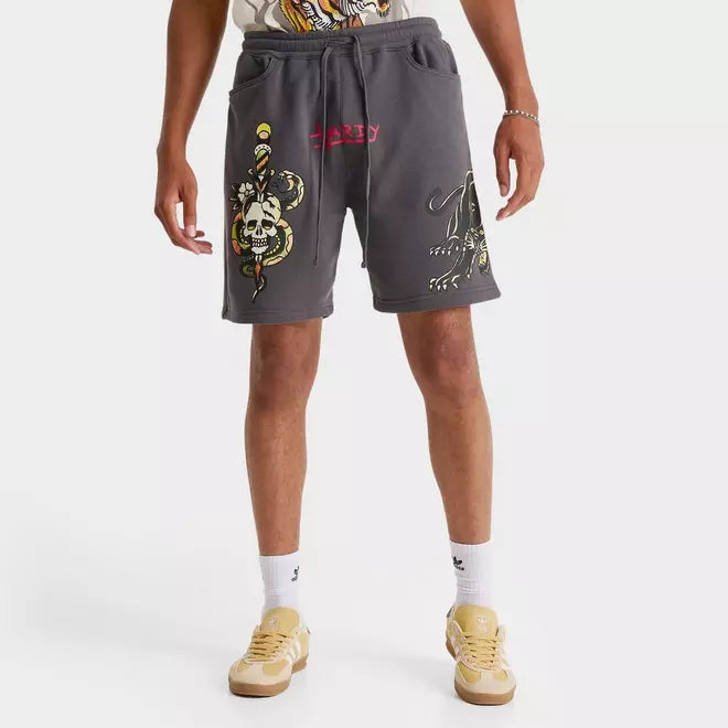 Men's Ed Hardy Panther Skull Fleece Shorts
