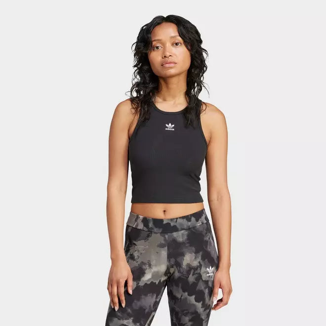 Women's adidas Essentials Lifestyle Ribbed Cropped Long-Sleeve T-Shirt