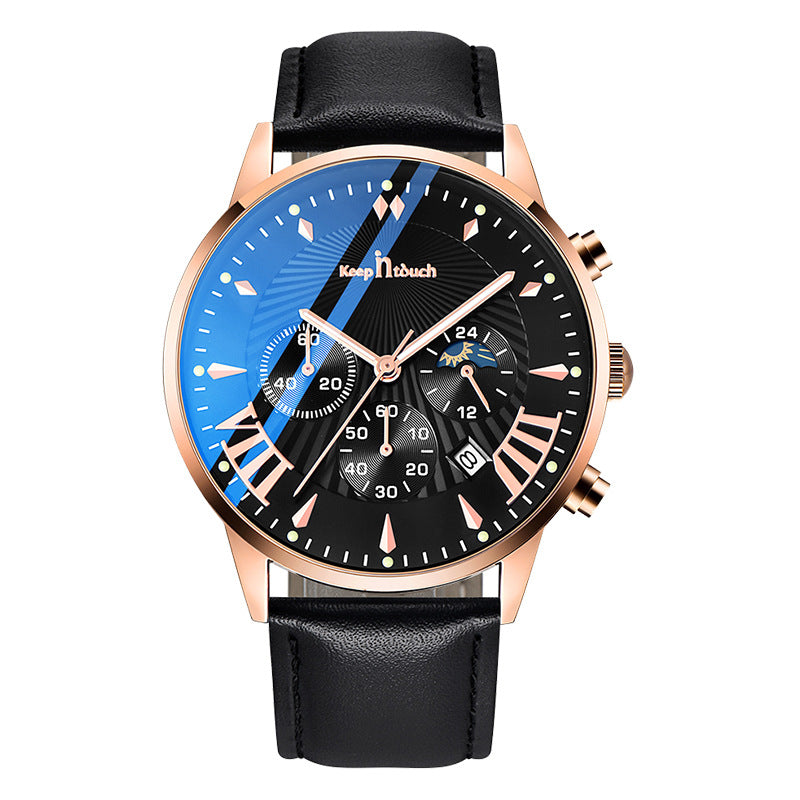Multifunctional Business Men's Watch Luminous Waterproof Six-pin
