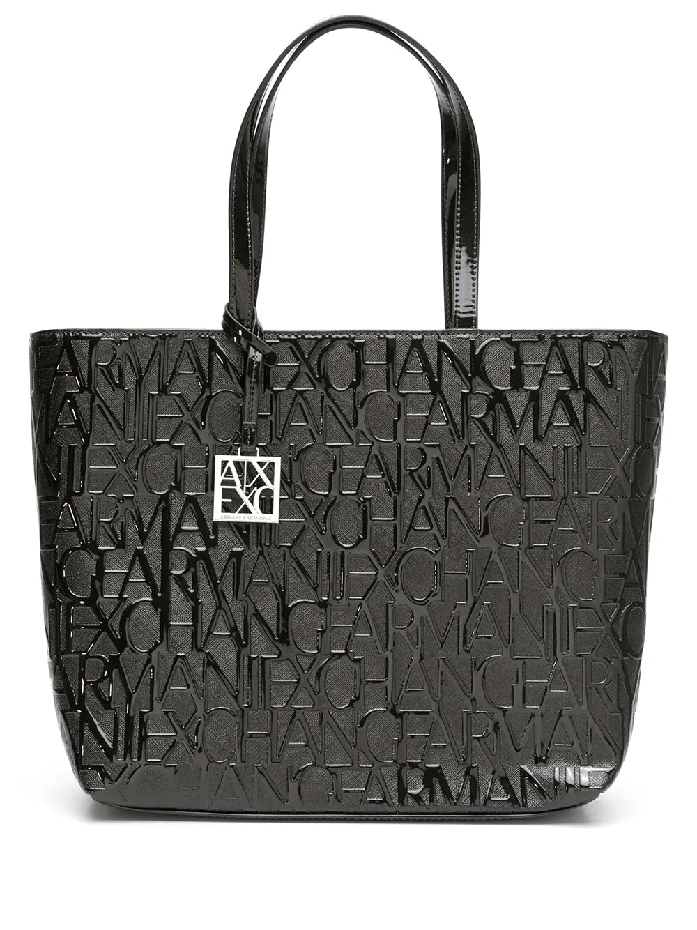 Armani Exchange monogram logo print tote bag