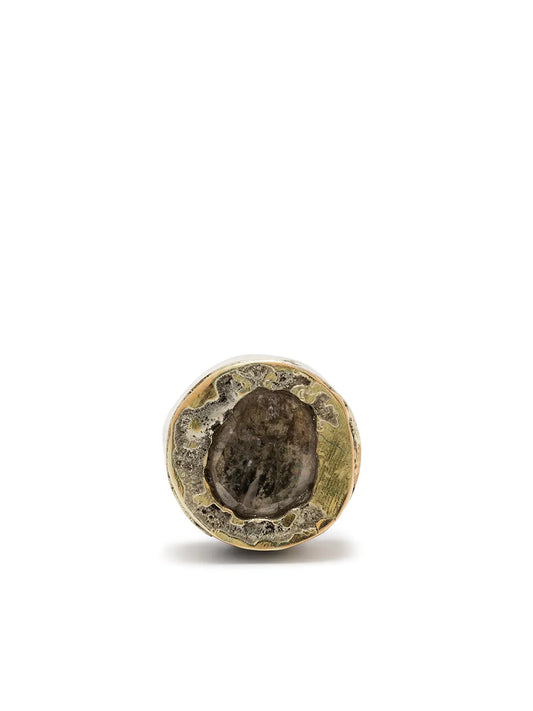 Parts of Four diamond encrusted single stud earring