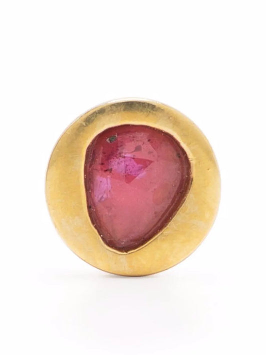 Parts of Four ruby stud earring