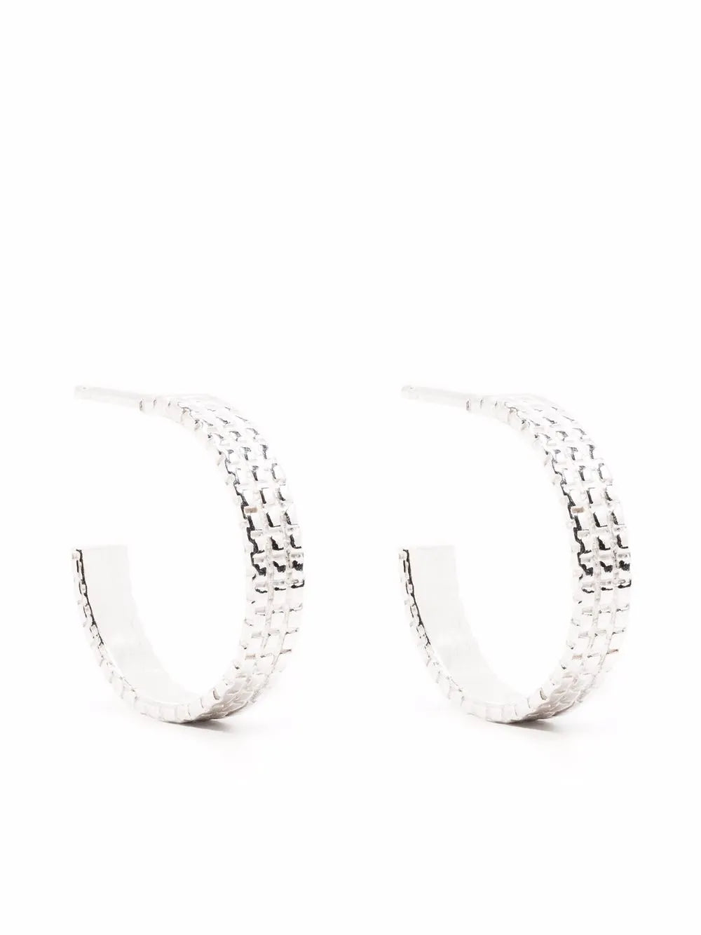 Wouters & Hendrix chain texture hoop earrings