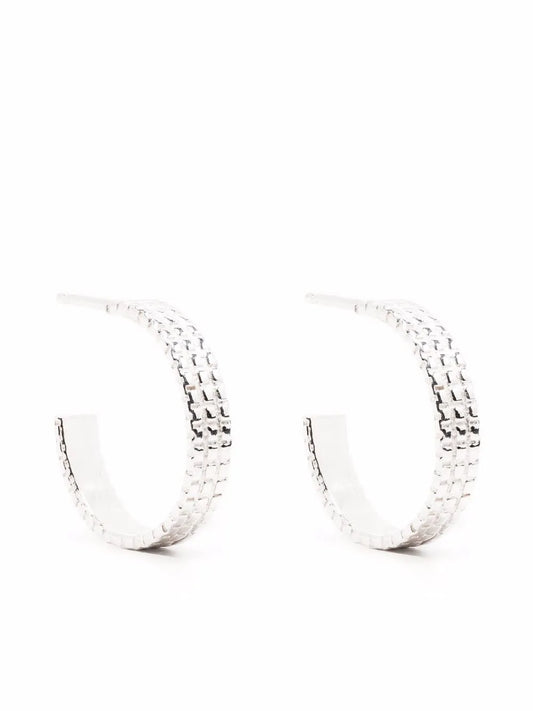 Wouters & Hendrix chain texture hoop earrings