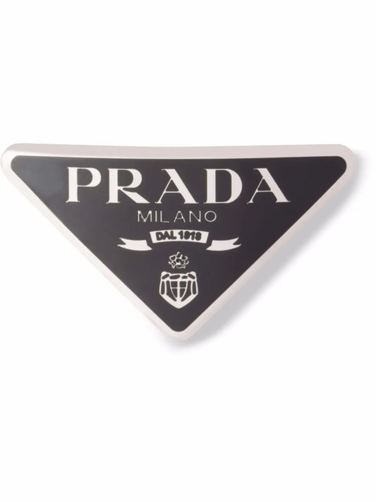 Prada triangle logo hair clip