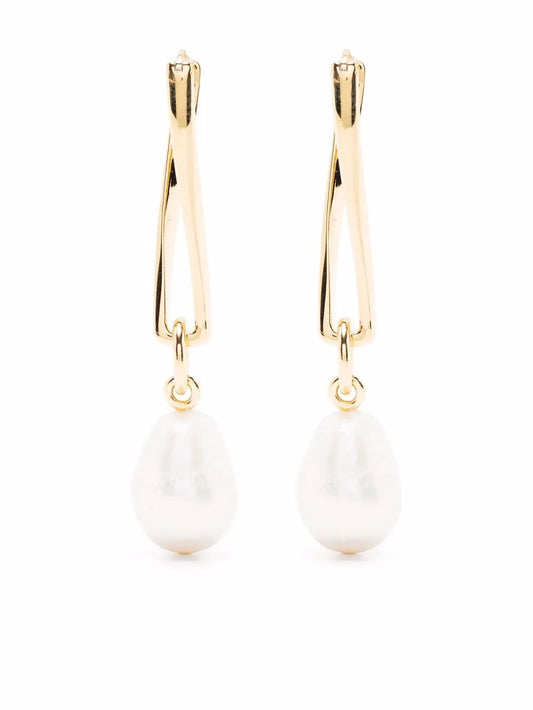 Missoma baroque pearl twist drop earrings
