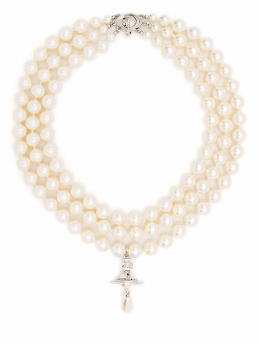 Vivienne Westwood three row pearl choker necklace