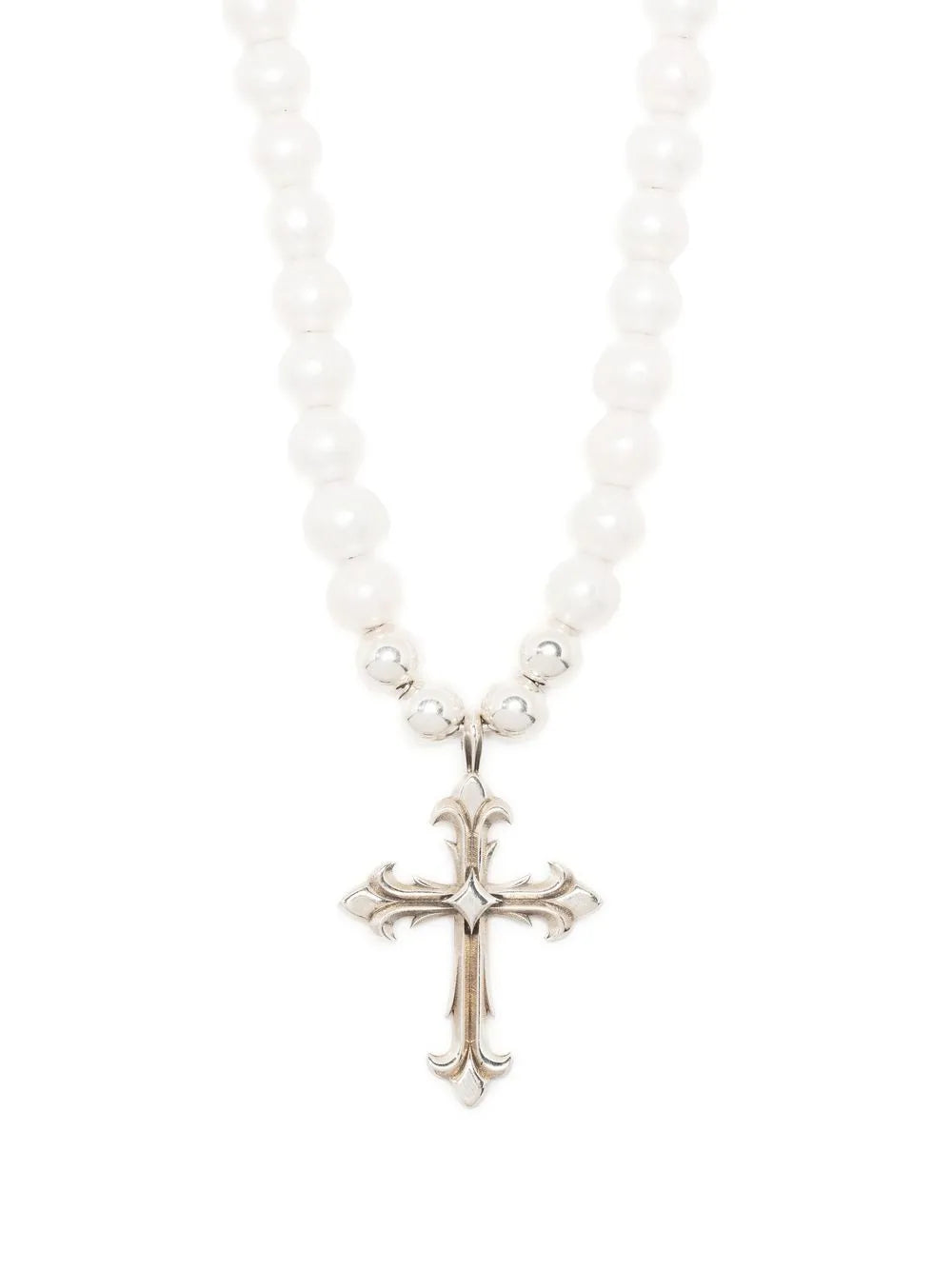 Emanuele Bicocchi Pearl Necklace With Cross