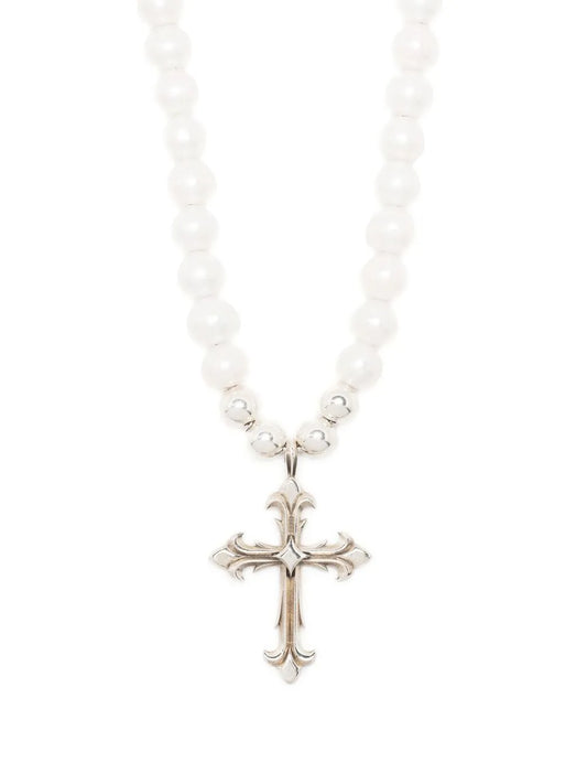 Emanuele Bicocchi Pearl Necklace With Cross