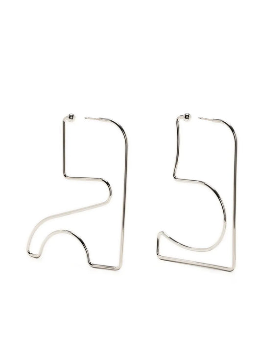 Courrèges logo geometric earrings