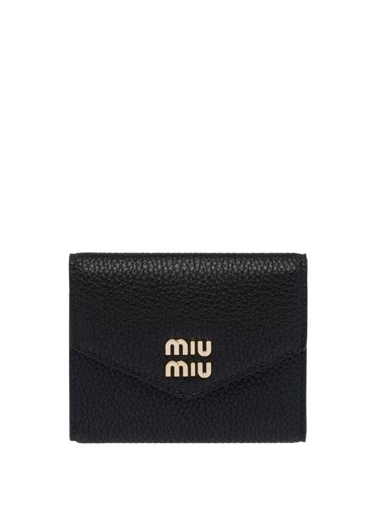 Miu Miu logo lettering compact wallet