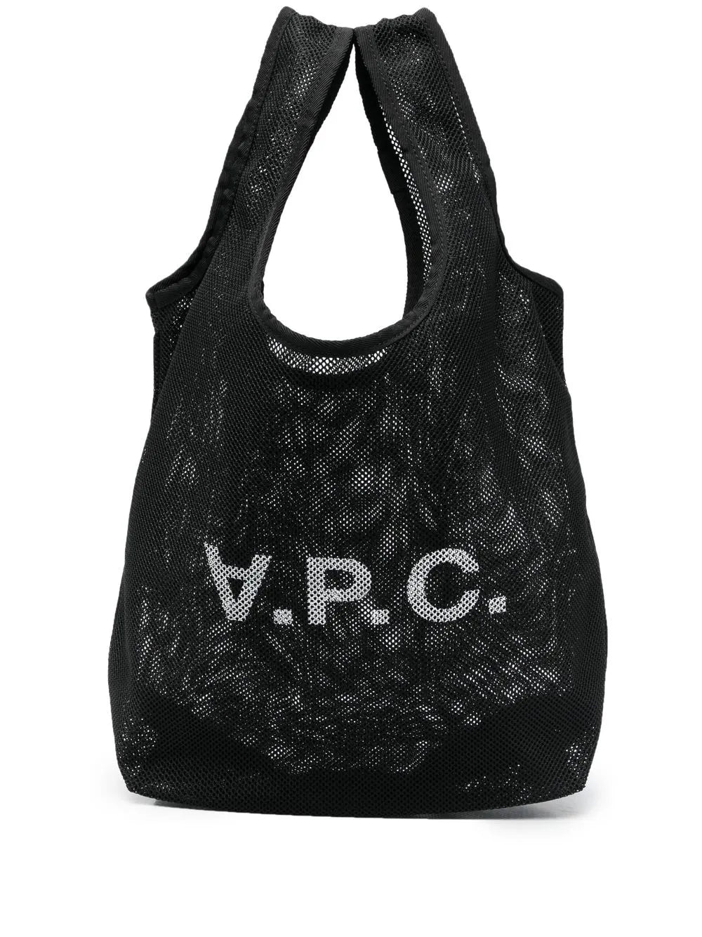 A.P.C. logo print mesh tote bag