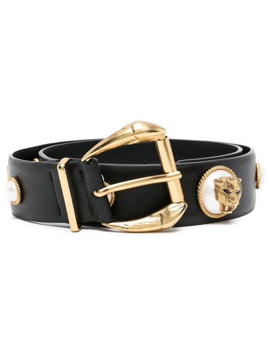 Roberto Cavalli panther pearl embellished belt