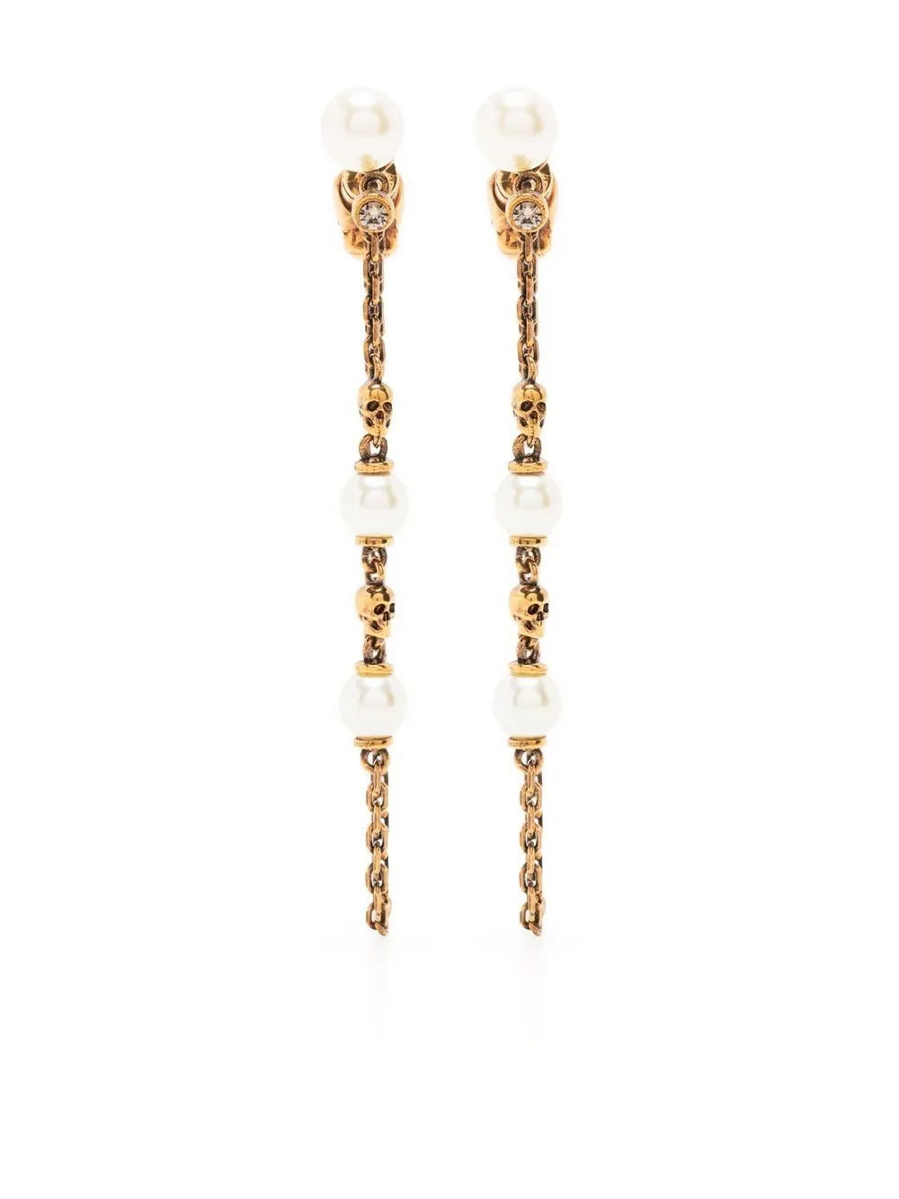 Alexander McQueen faux pearl skull earrings