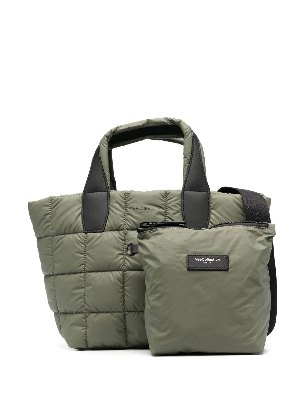 VeeCollective logo print quilted tote bag