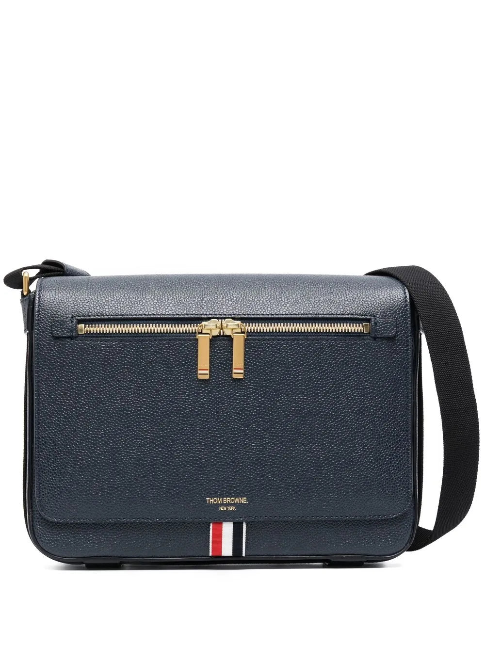 Thom Browne embossed logo reporter bag