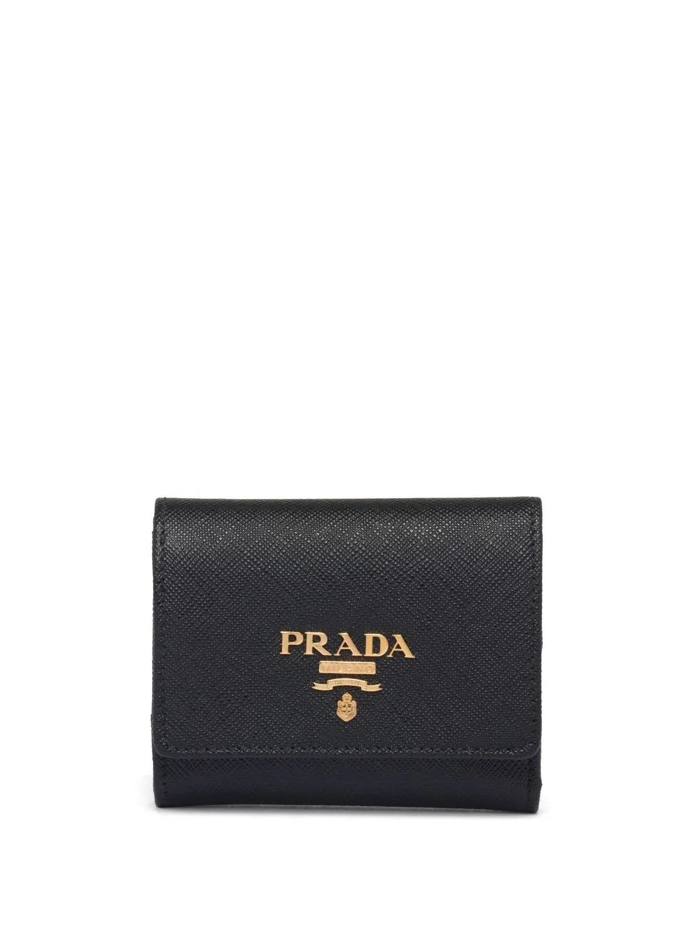 Prada logo lettering leather wallet