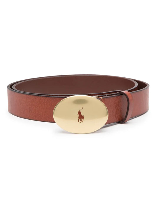 Polo Ralph Lauren logo plaque leather belt