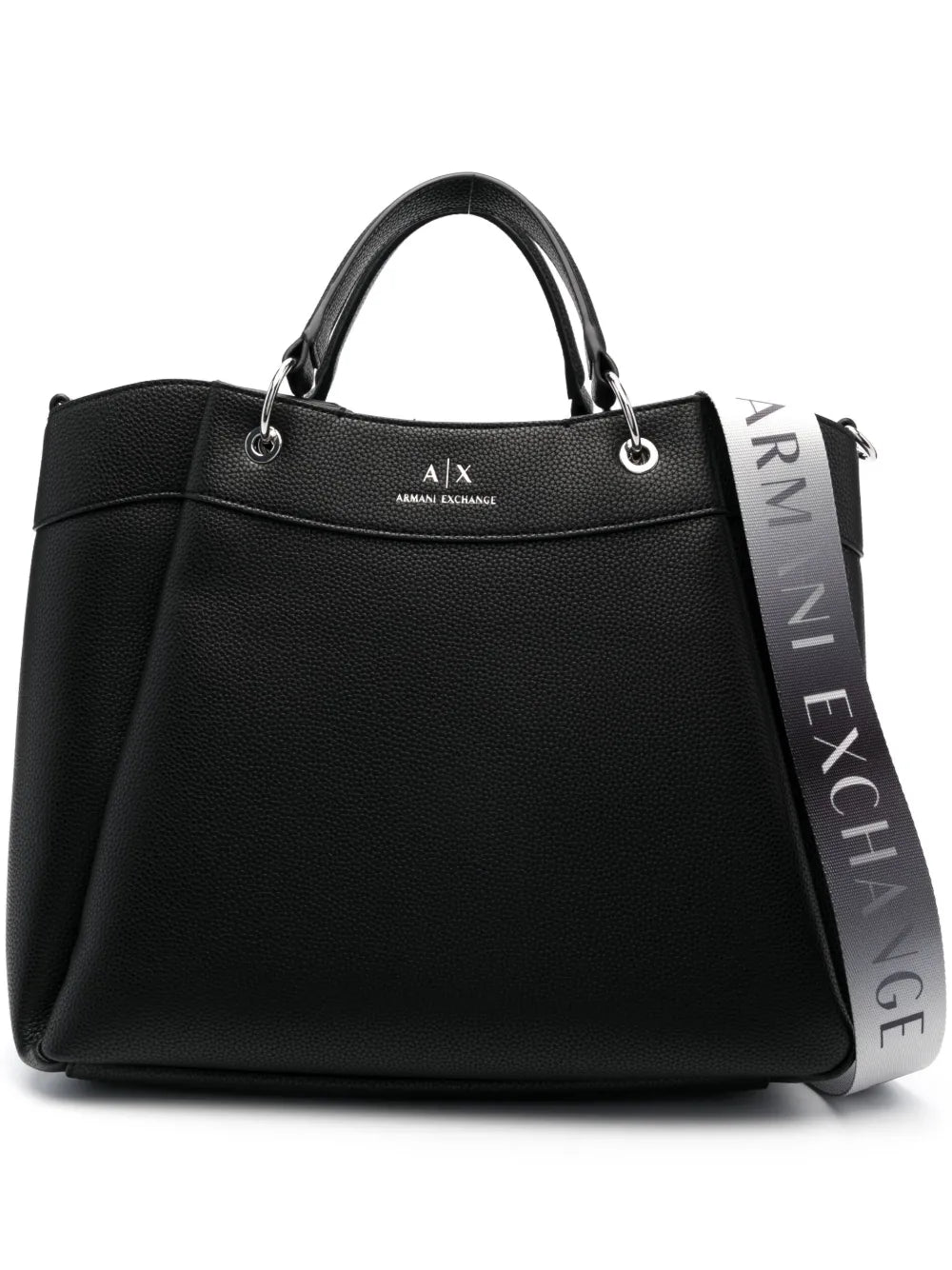 Armani Exchange logo stamp tote bag