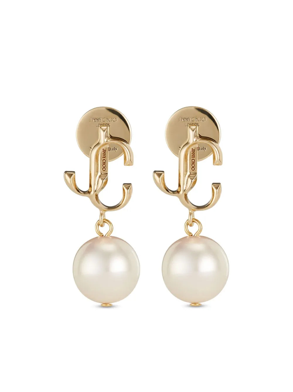 Jimmy Choo logo lettering pearl earrings